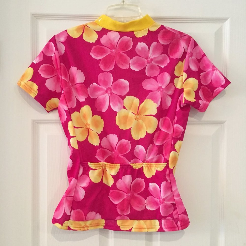 NEW Iron Girl Cycling Floral Hibiscus Jersey Sz M - Picture 3 of 7